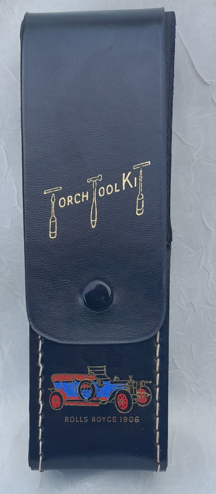 Vintage Torch Tool Kit With Leather Case & Accessories Printed Rolls Royce 1906