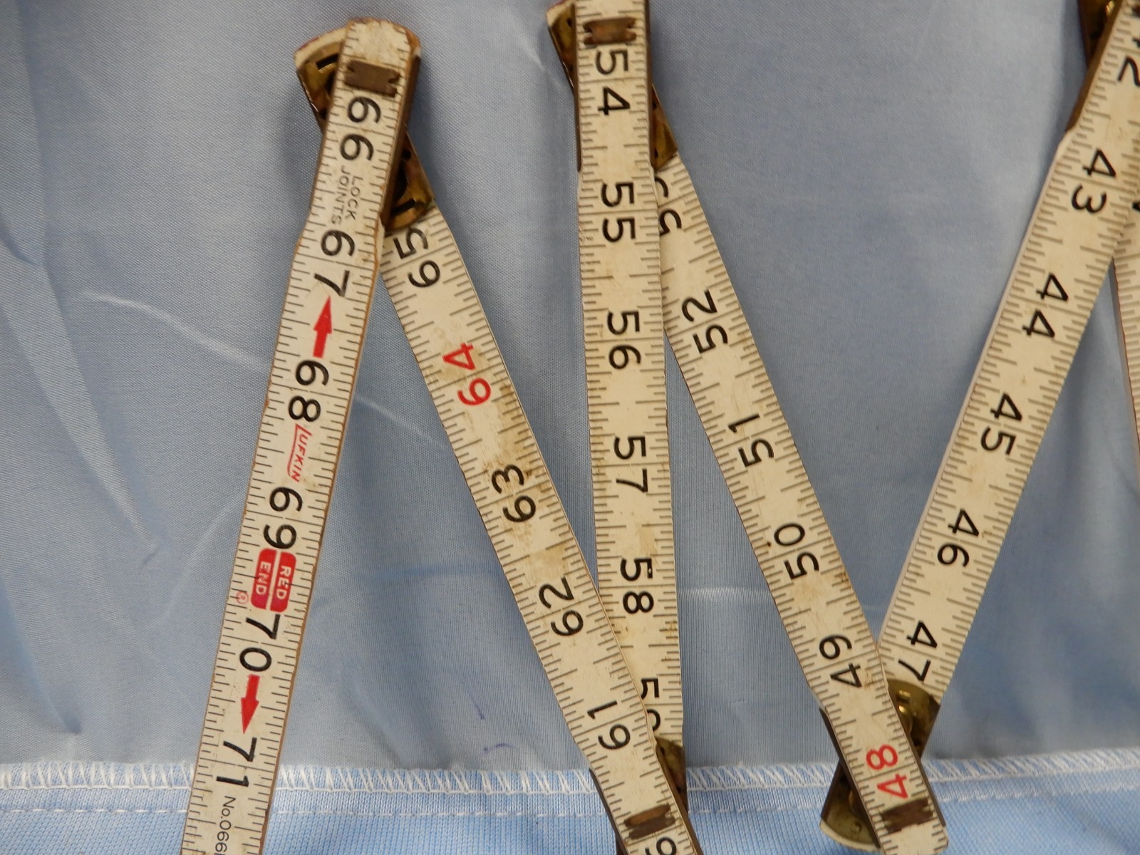 Vintage LUFKIN 6′ Red End Folding Ruler 066F Great Condition 72″ Photo USA