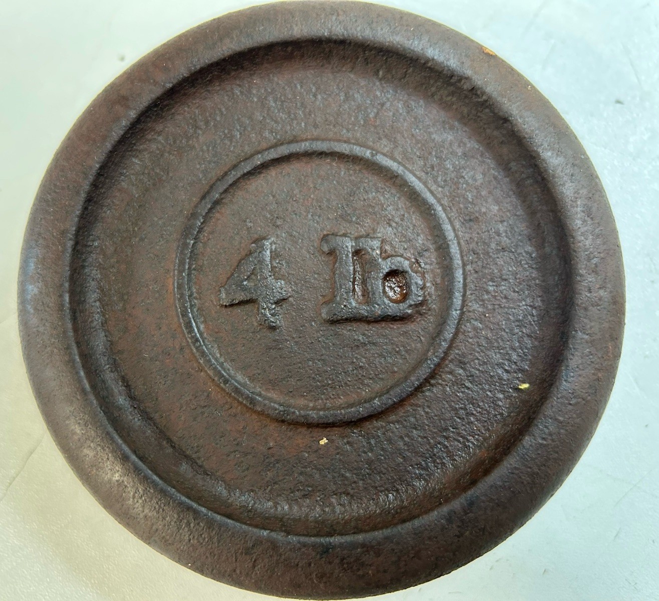 Vintage Cast Iron Weight Door Stop Display Kitchen 4lb Natural Worn Condition