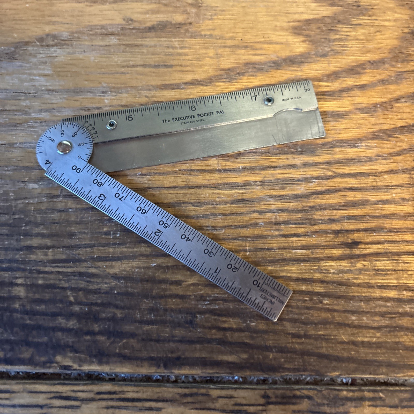 The Executive Pocket Pal Folding Ruler Stainless Steel Made In The USA