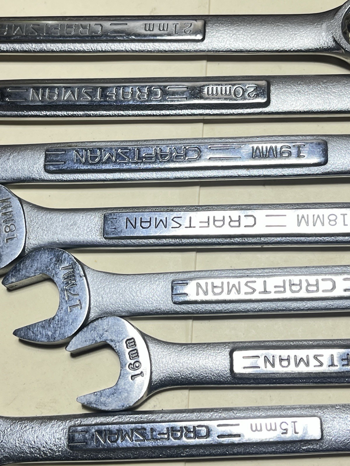 14 Pce. Craftsman Metric Combination Wrench Set 8-21mm Used VV SERIES