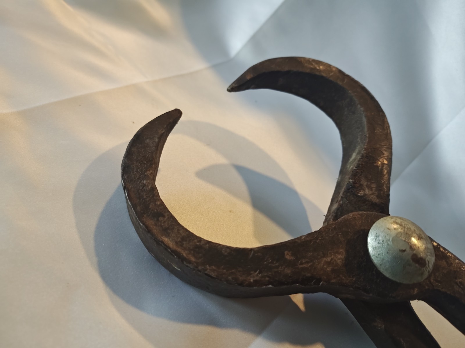 Huge Blacksmith/Foundry Crucible Tongs Heavy Hand Made Antique Primitive Tool