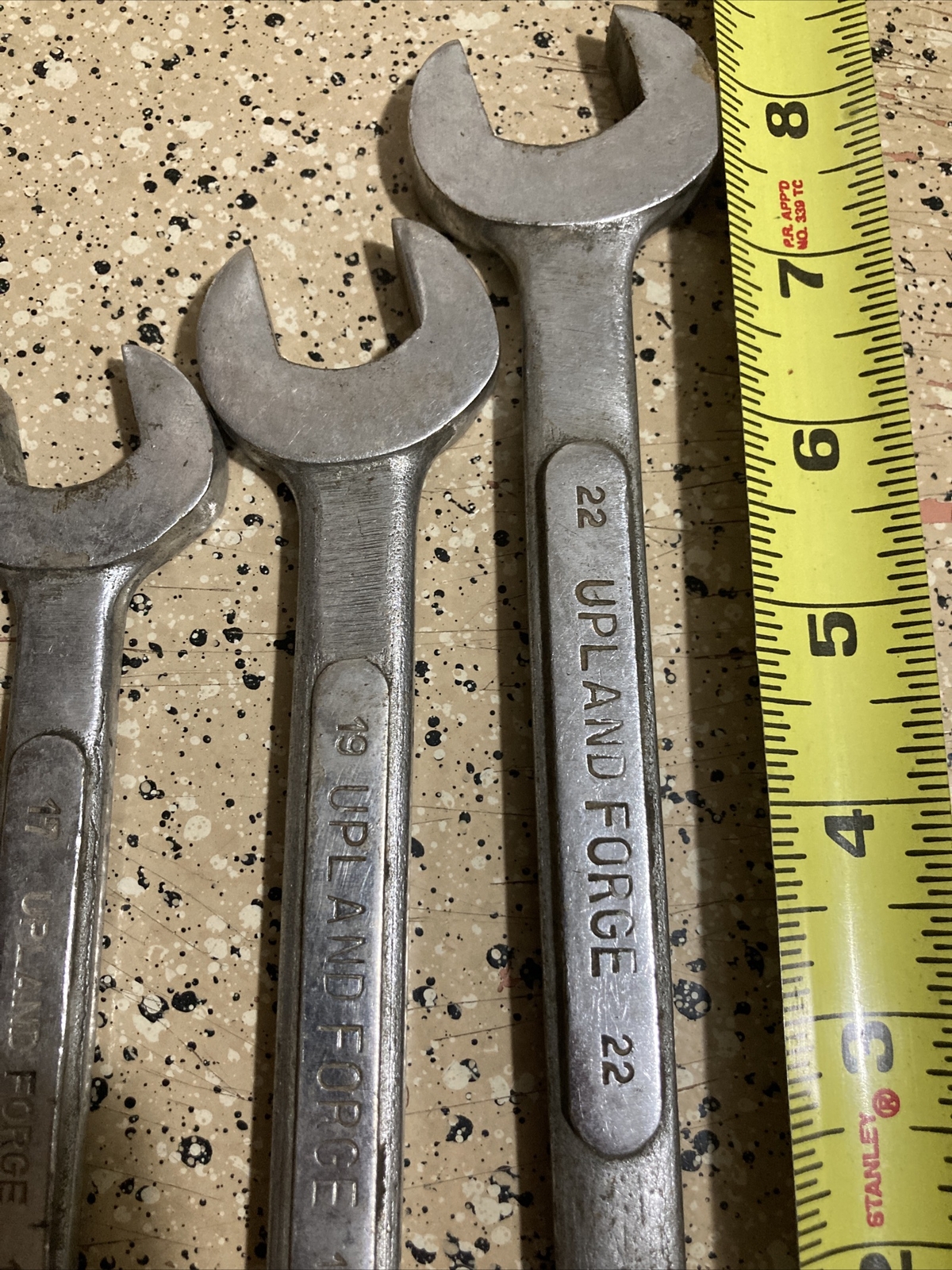 LOT 5 Upland Forge Combination Wrenches 11MM 12MM 17MM 19MM 22MM CHROME ALLOY
