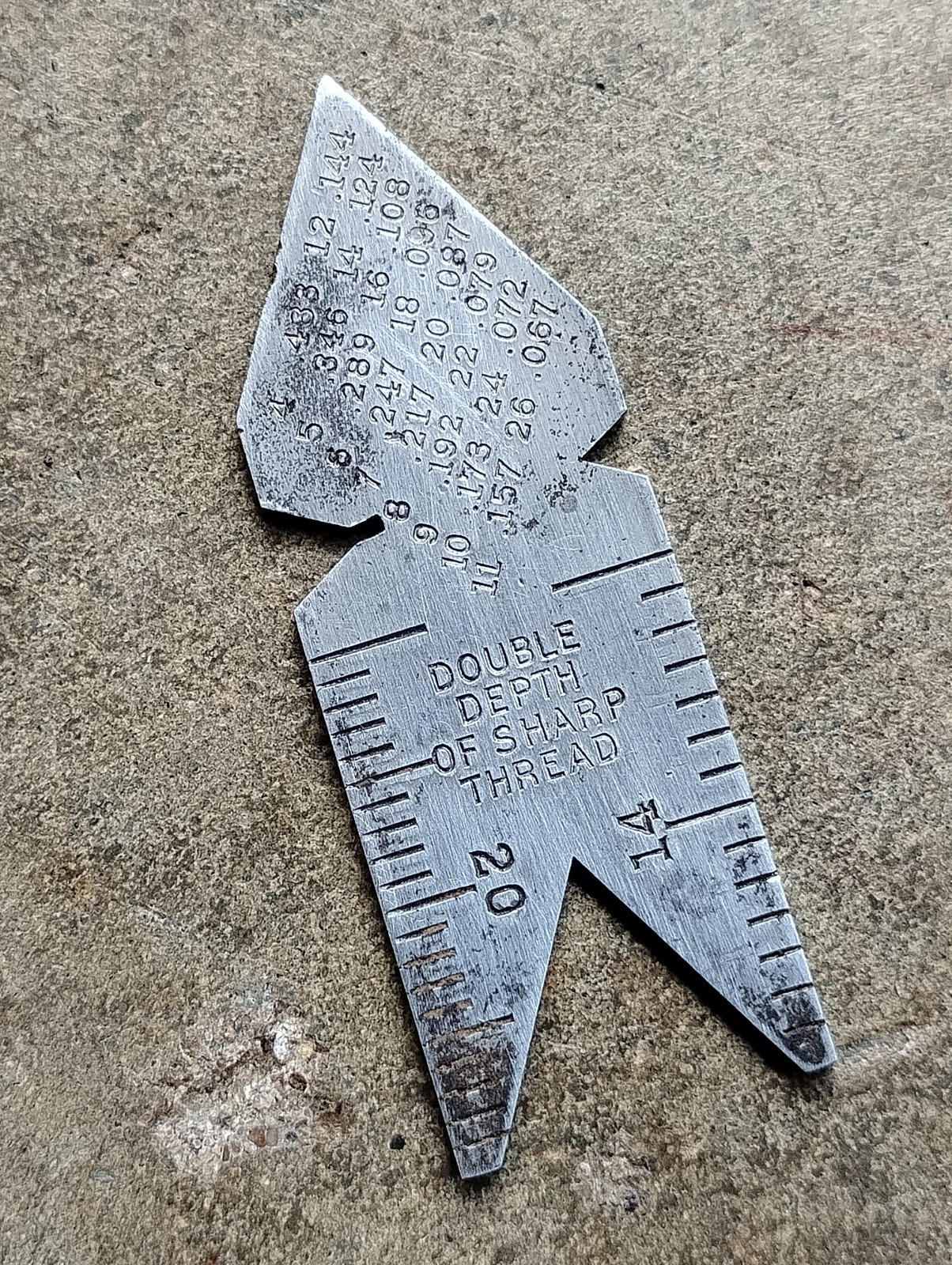 The American Caliper Co. Center Gage 60 Degree Fishtail – vintage tempered USA