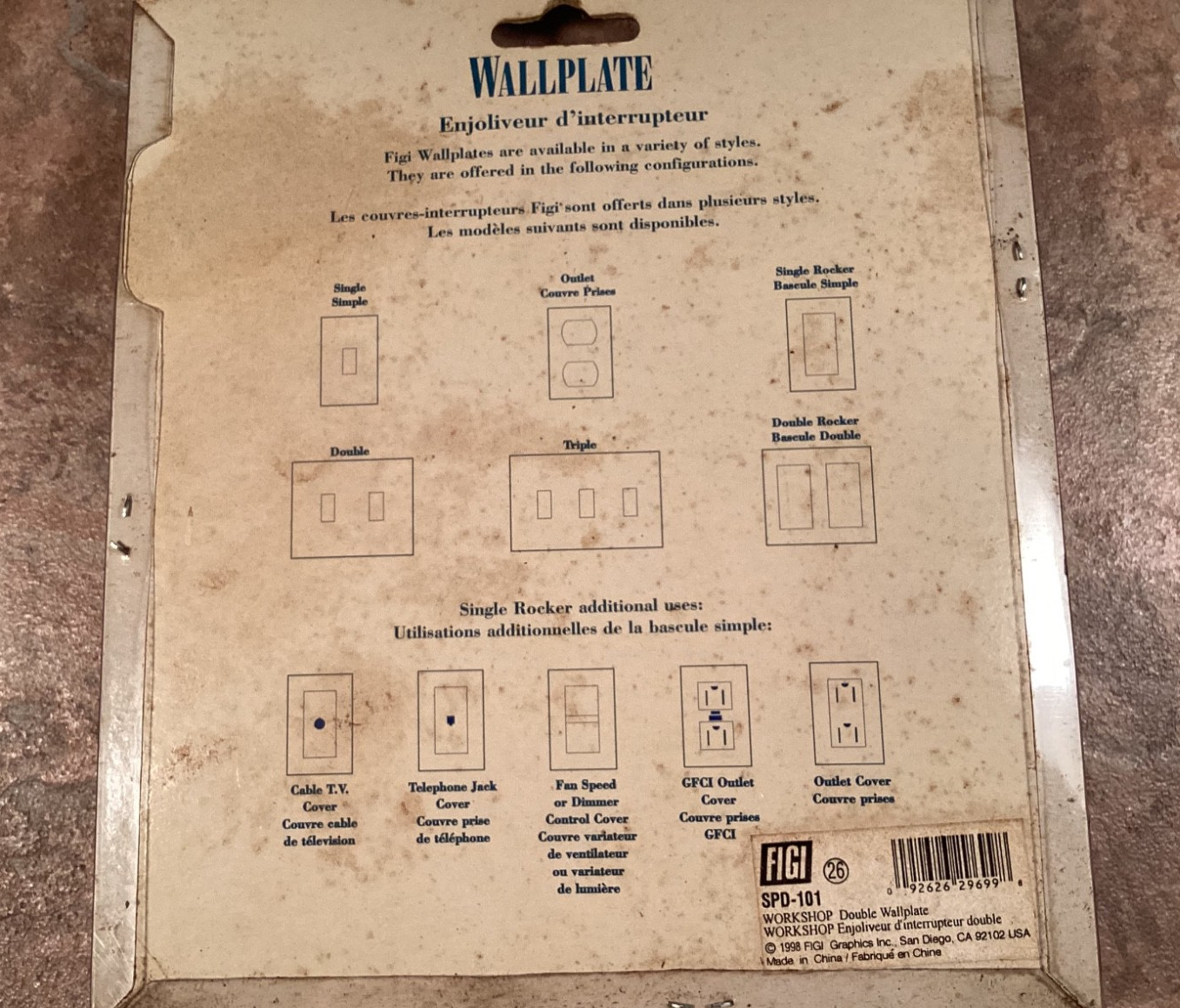 Vintage Wallplate Decor NOS 8 Piece Light Switch Plate Saw Hammer Screwdriver