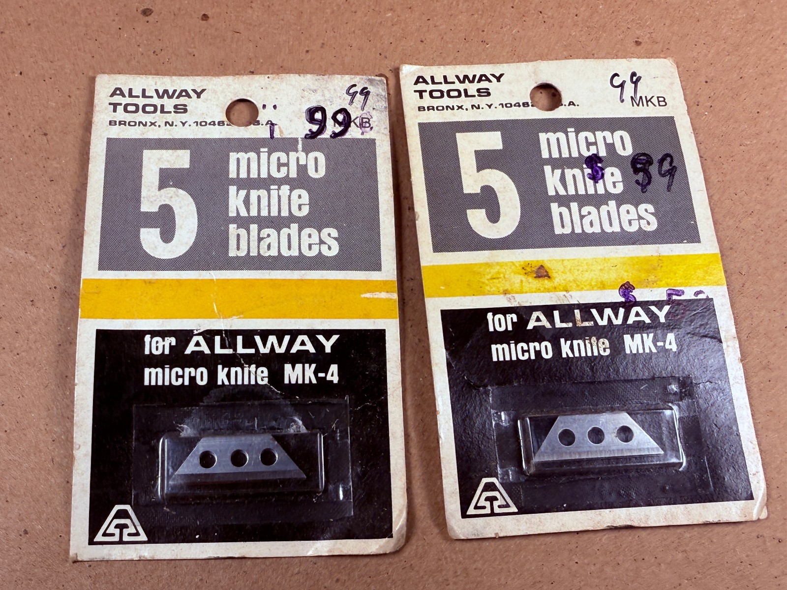 3 PACKS OF VINTAGE STANLEY 28-031 MITEY-KNIFE & ALLWAY MICRO REPLACEMENT BLADES