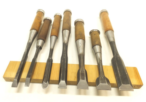 Japanese Chisel Nomi 鶴秀 邦彦 Carpenter Tool Set of 7 wood working Hand Tools