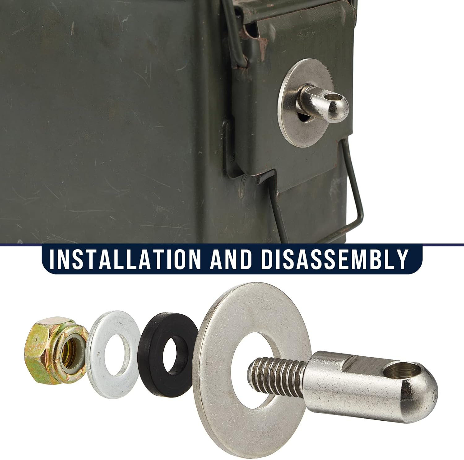 4 Set Locking Hardware Kit for Ammo Boxes Cans and Cases – Metal Steel