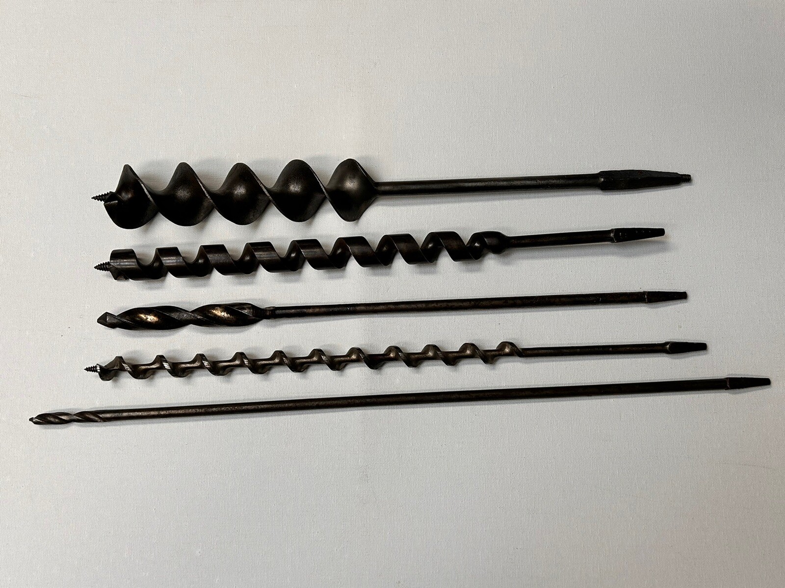 VTG Lot Of 5 Brace Bits#17 Greenlee,3/4,#12 Irwin Bell System,3/8chicago Latrobe