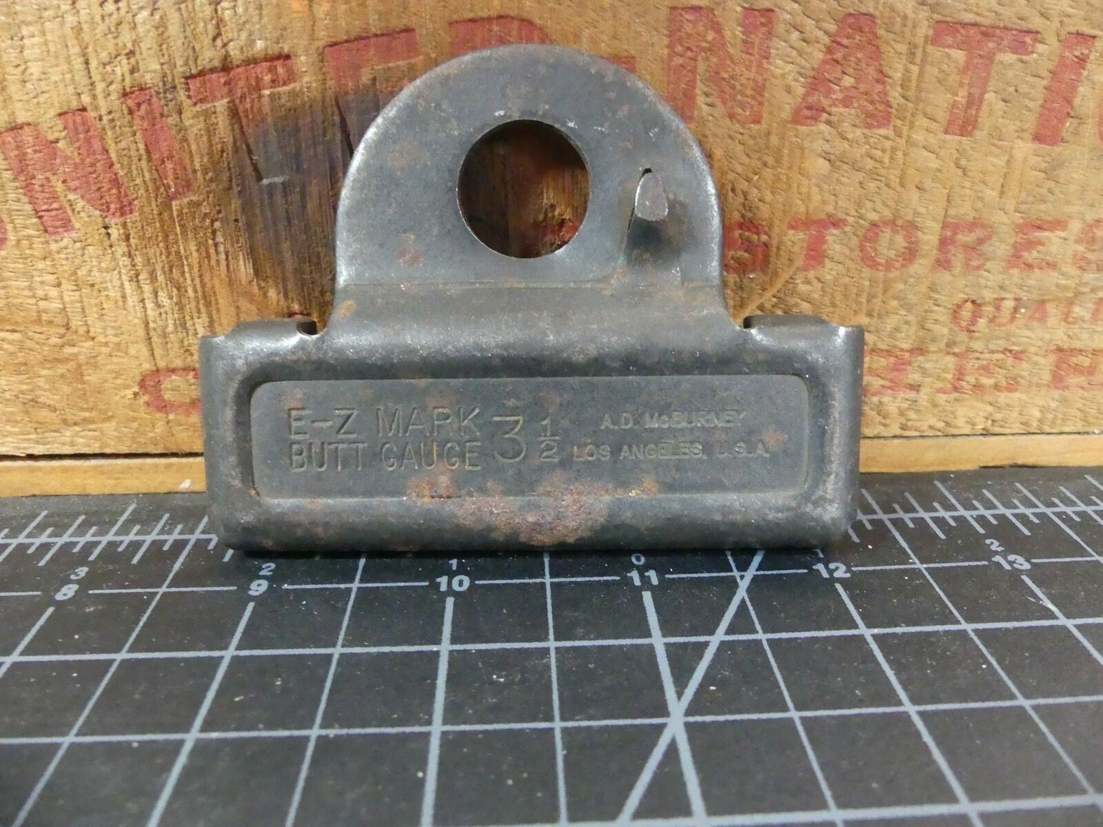 Vintage E-Z Mark 3 1/2″ Door Butt Hinge Mortise Guide Locksmith Tool – L