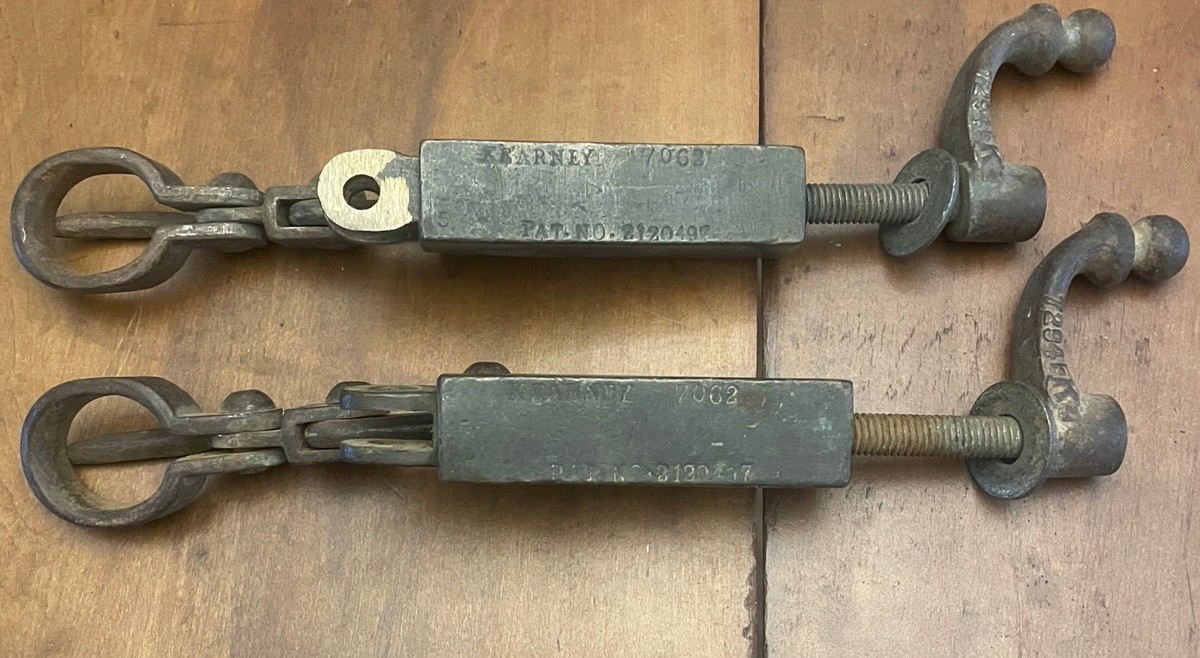James R.Kearney Bronze Conductor Chain Tightener Pat.#2120497 Lot Of 6.Date 1938