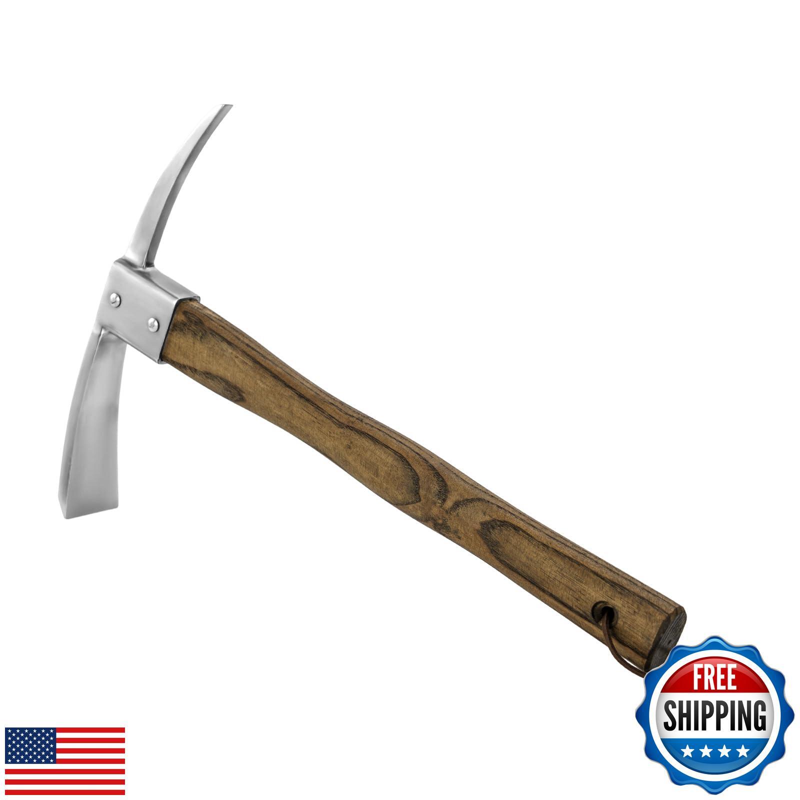Haliaeetus Pick Axe, Stainless Steel Mattock with Sharp Pick and Cutting Edge