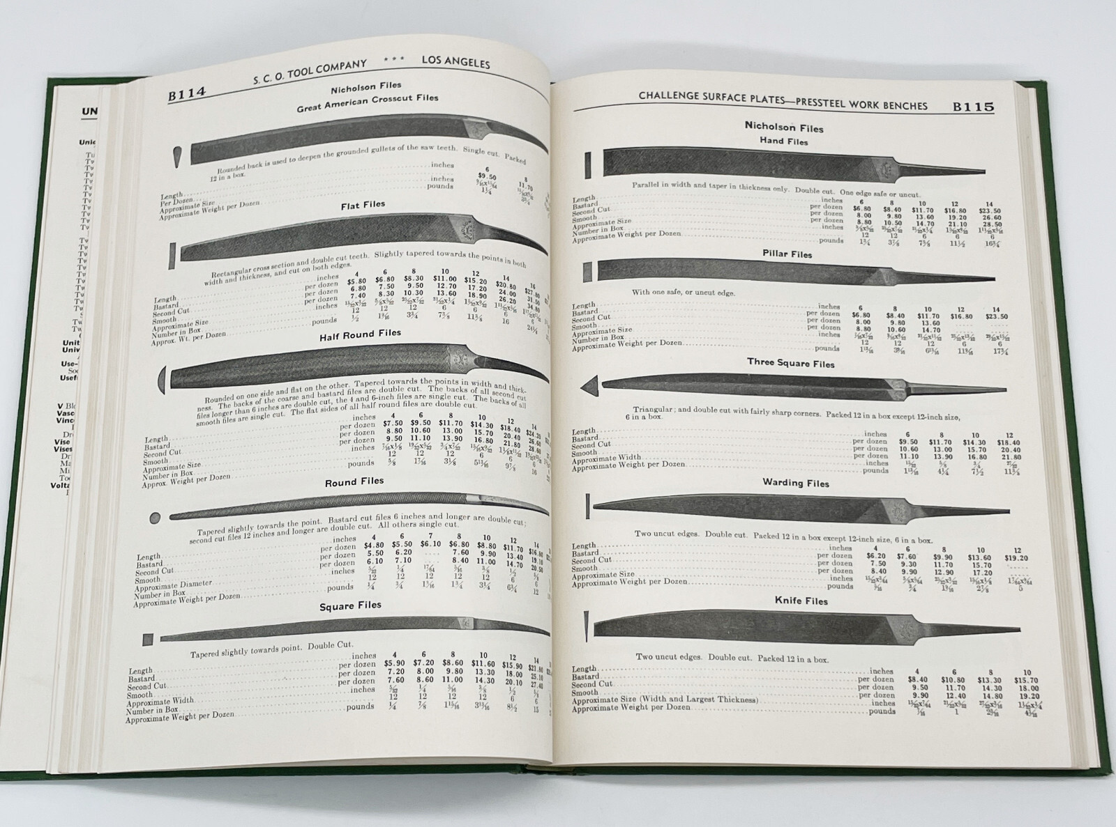1955 S.C.O. Catalog Metal Cutting Tools Shop Supplies Hardcover