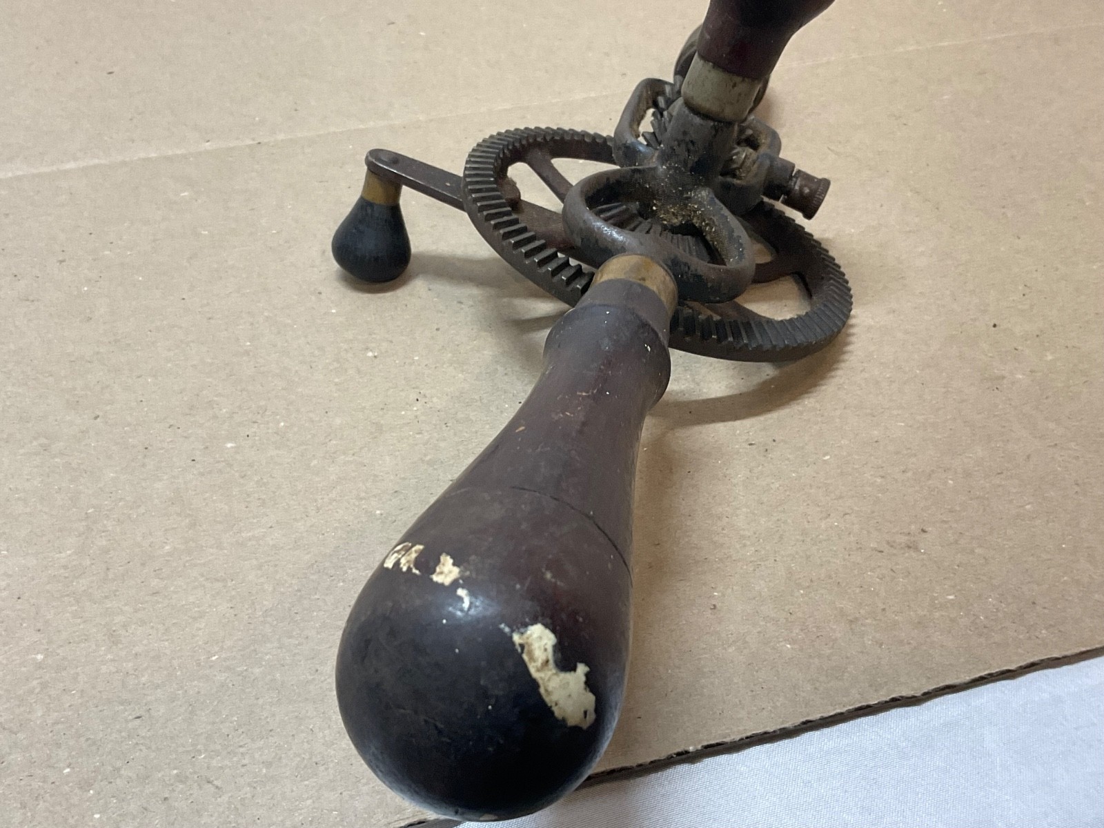 VTG Goodell-Pratt 2 Speed wood Handle Hand drill Pat 1896 restore or parts