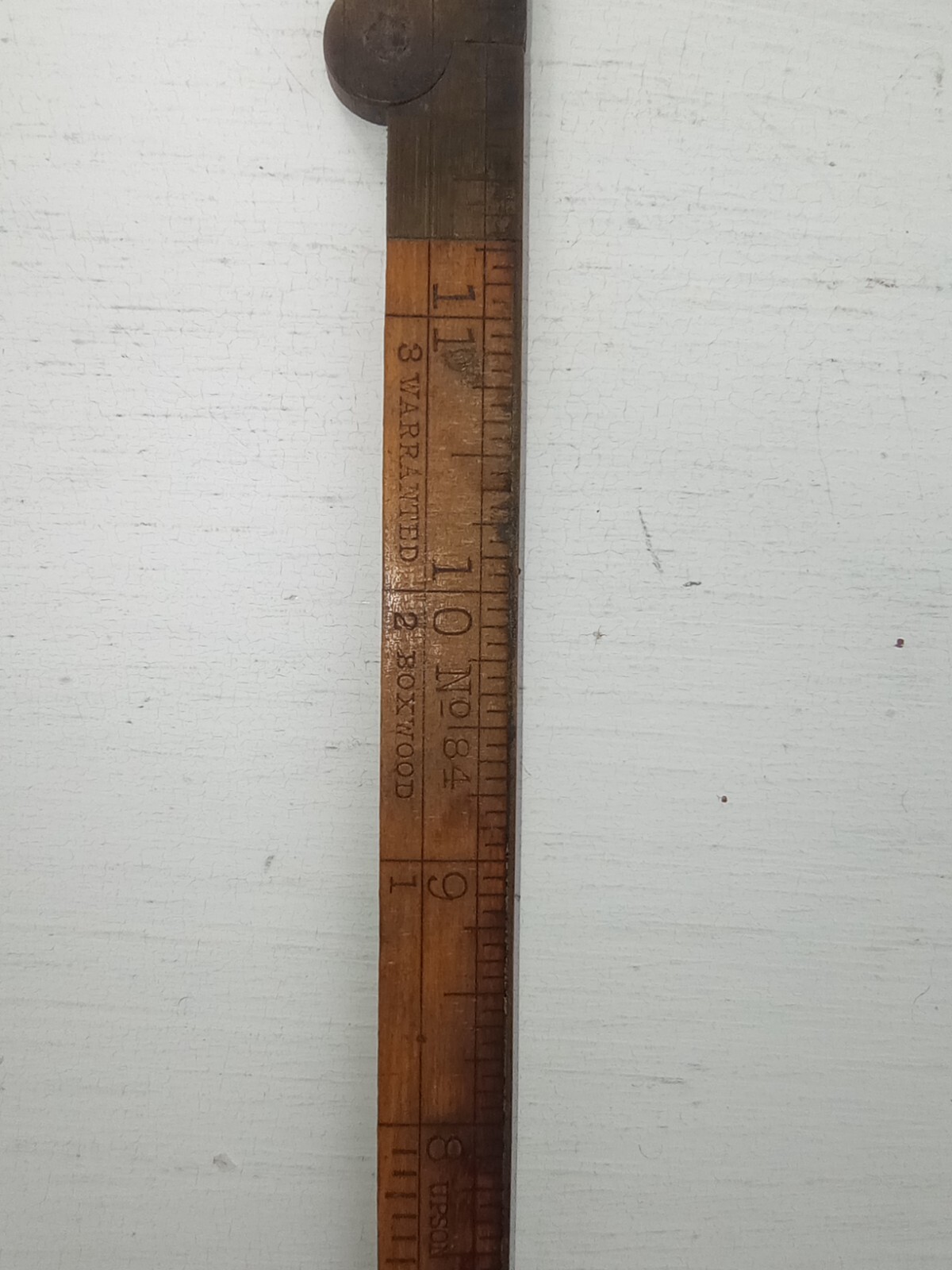 Vintage Upson Nut Co. No. 84 Folding 24″ Boxwood & Brass Ruler