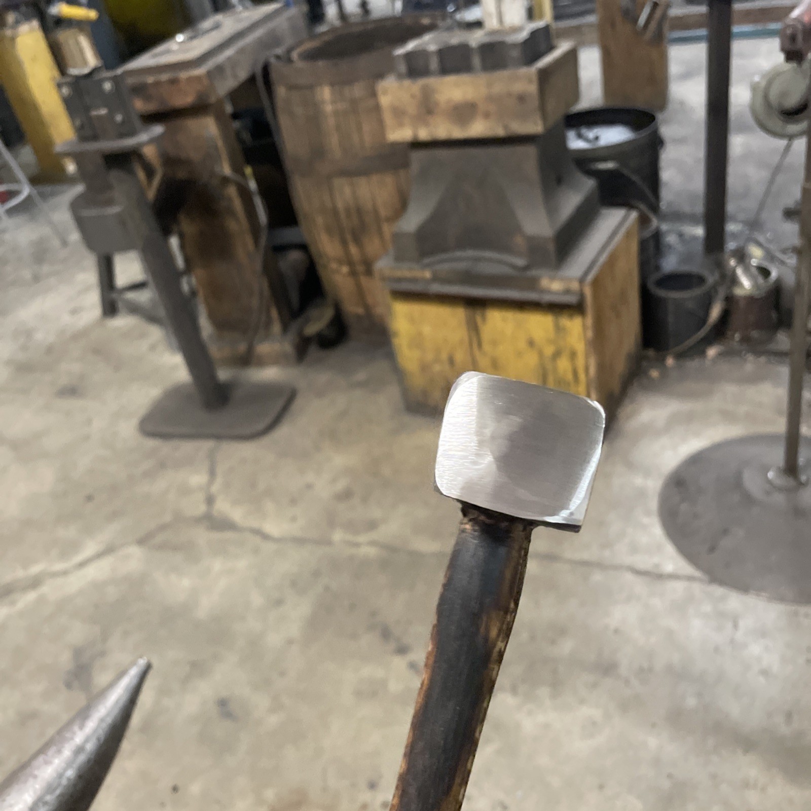 Big O Forge: 2.2Lb Dark Engraved Straight Peen (wide) 1045 Steel Hand Forged USA