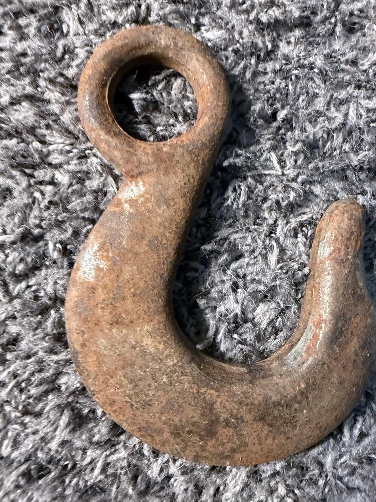 Vintage Rusty 7” Eye Lifting Hoist Hook Crane Rigging Industrial Farm Decor