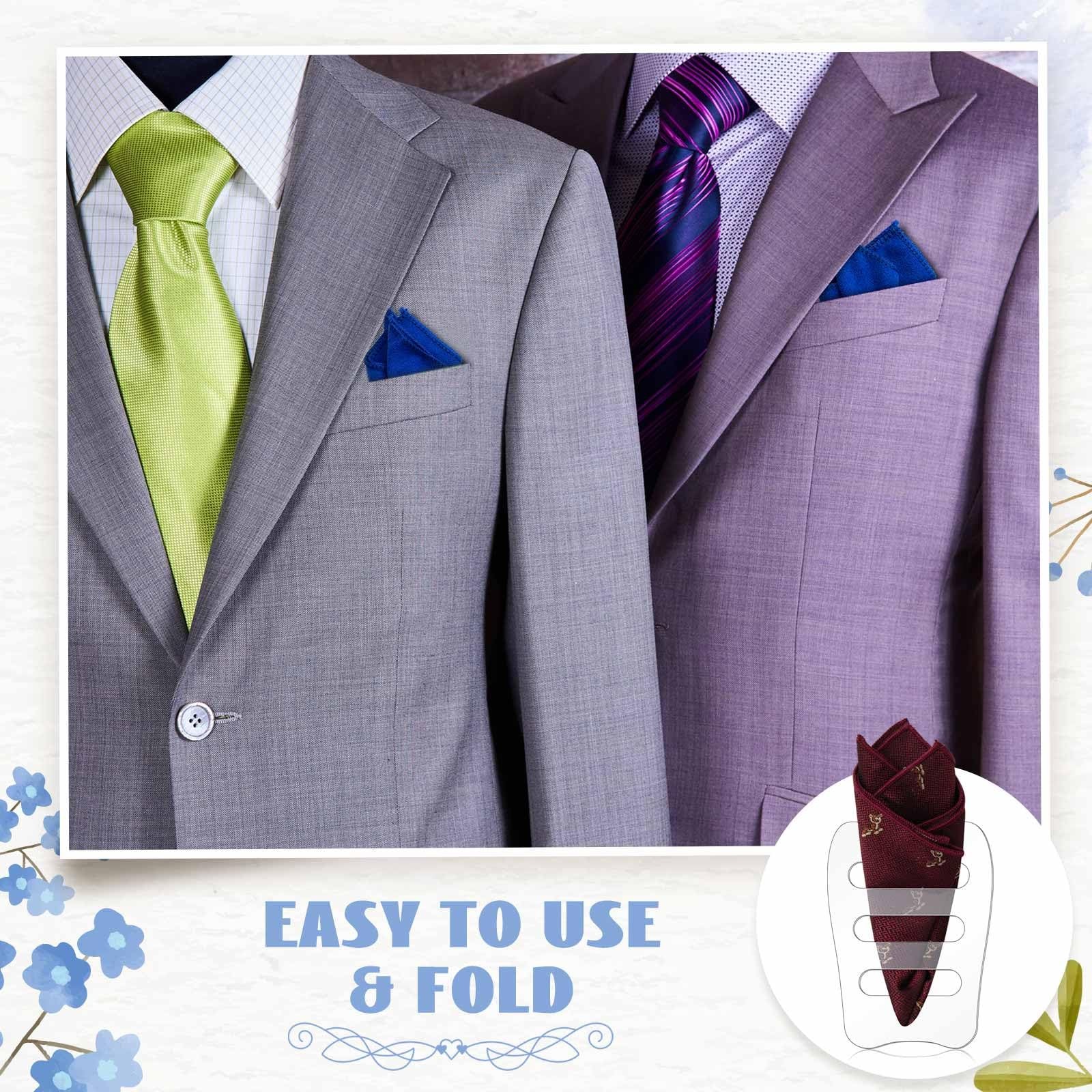 Blosssound Clear Invisible Pocket Square Holder for Men Black Pocket Square Orga