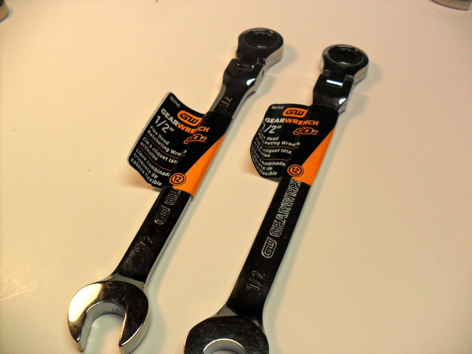 QTY 2 – GEARWRENCH 86745 1/2″ 12 Point Flex Head Ratcheting Combination Wrench