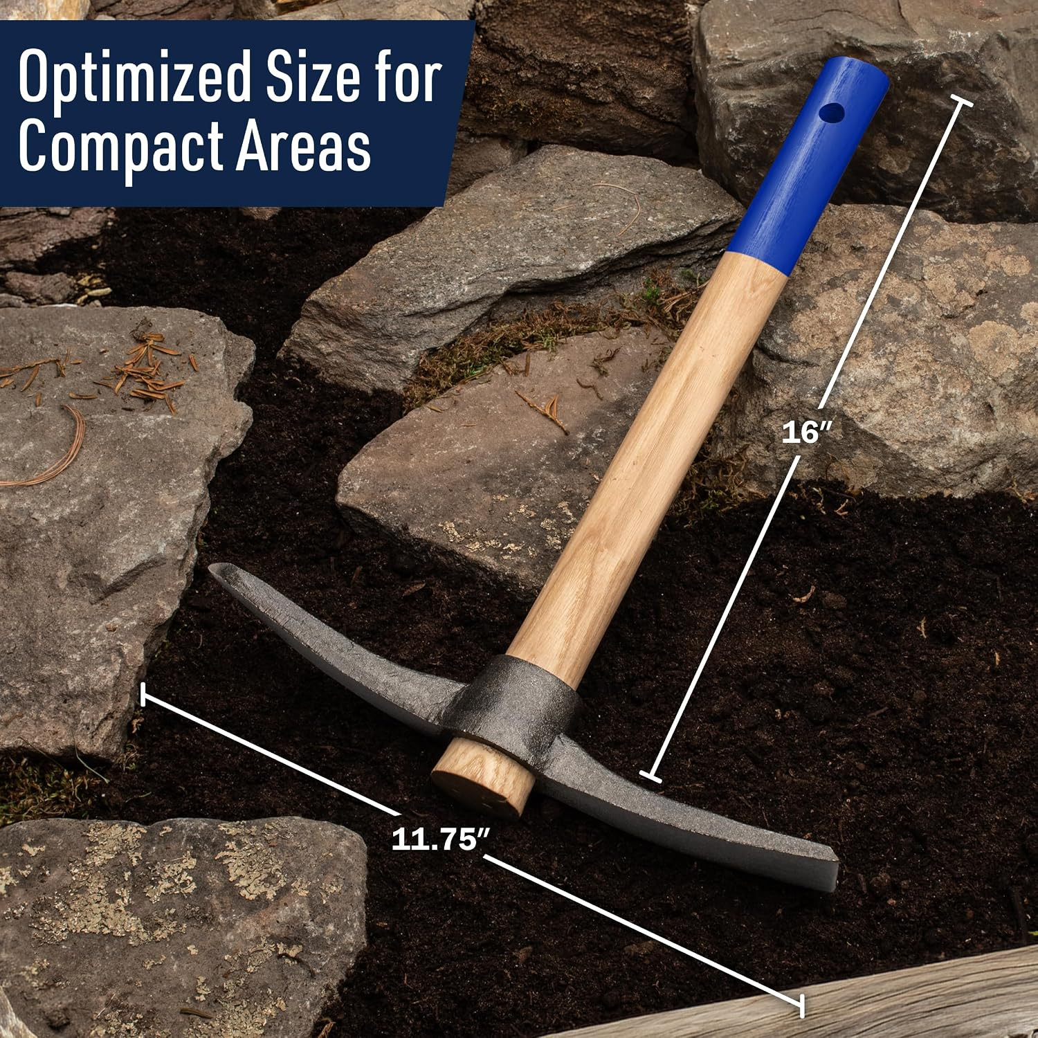 16” Hand Pick Axe – Forged Steel Pickaxe for Digging, Loosening Soil, or Weeding