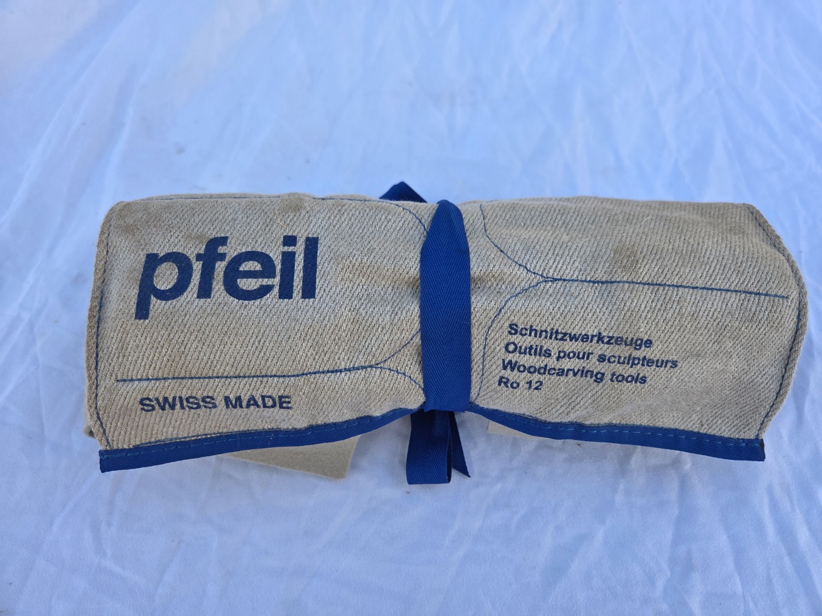 PFEIL “Swiss Made” Set OF 13, W/ tool Roll woodcarving tools RO 12