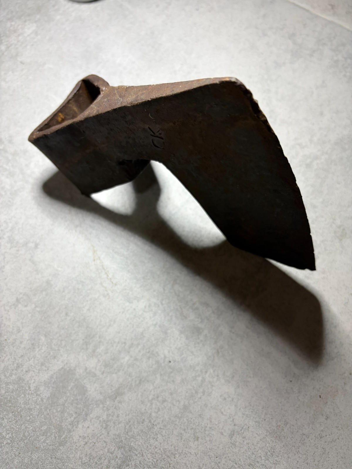 Antique “Ck” Stamped Bearded Axe Head Hand Forged restoration Project 990g