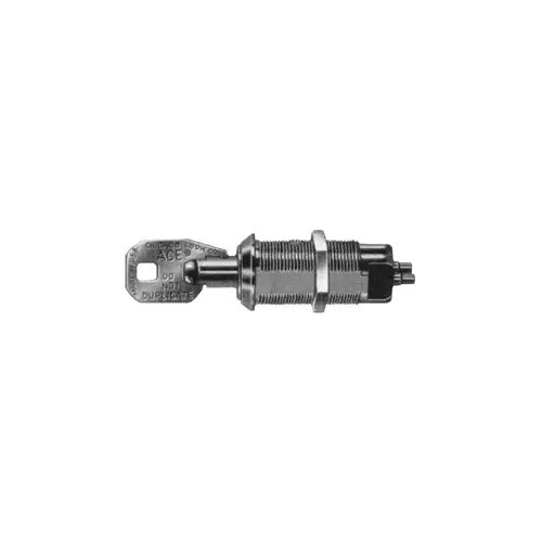 CHICAGO LOCK CO. MOMENTARY, SPST, CHROME, TUBULAR, BARREL KEY-SWITCH, SOLDER LUG