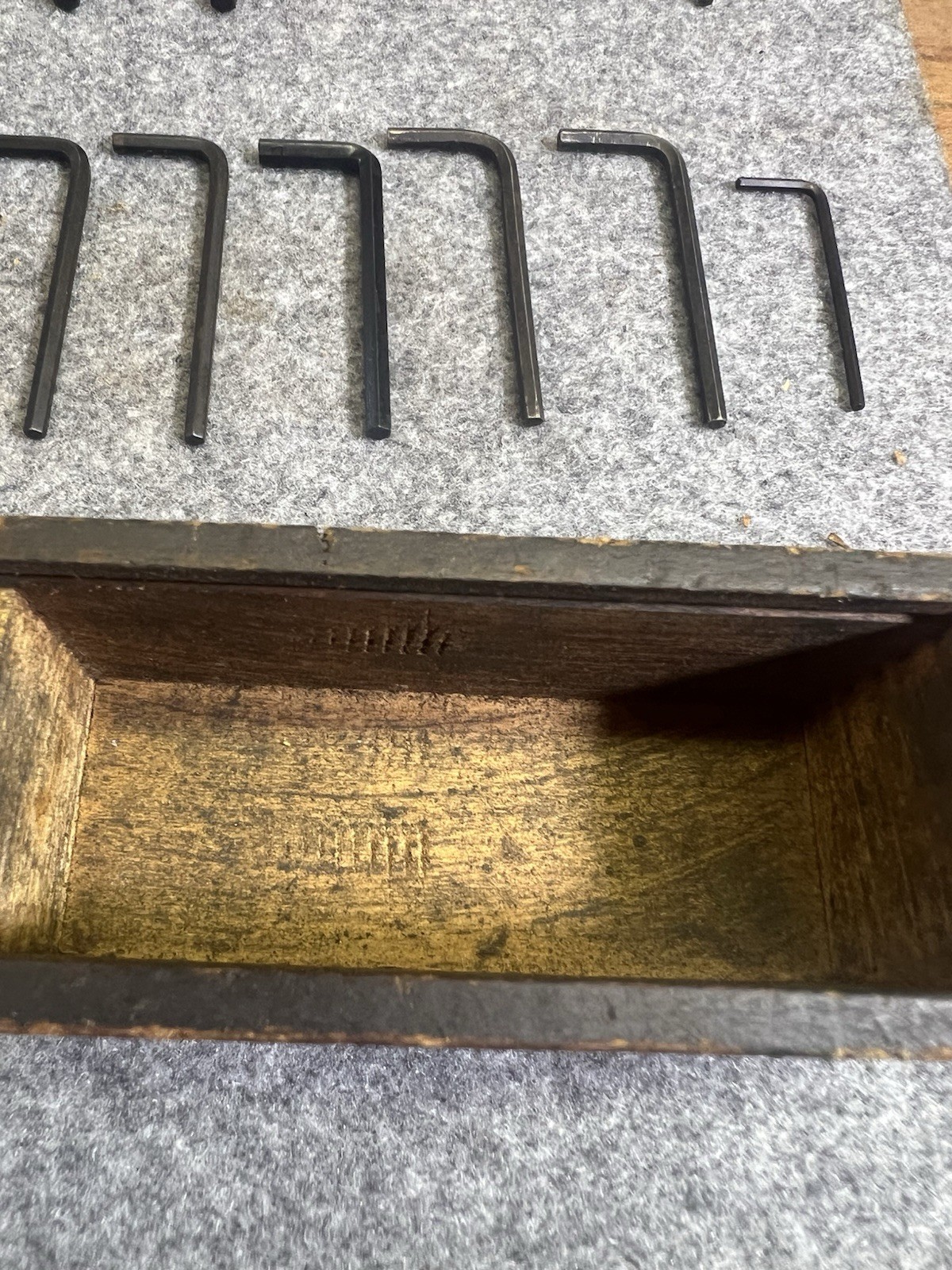 Vintage Reiff & Nestor Co. Chester PA Hex Key Allen Wrench Set Wood Box Complete