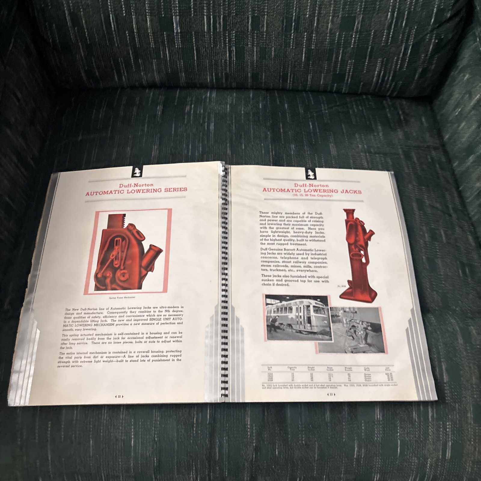 1937 Duff Norton Manufacturing Co. Lifting Jacks Tool Catalog Pittsburgh Vintage