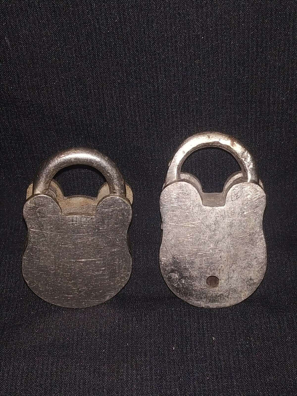 Vintage Indian Pair Of Pad Locks Brass Silver Plated Hopps & CO Patent Regd Mark