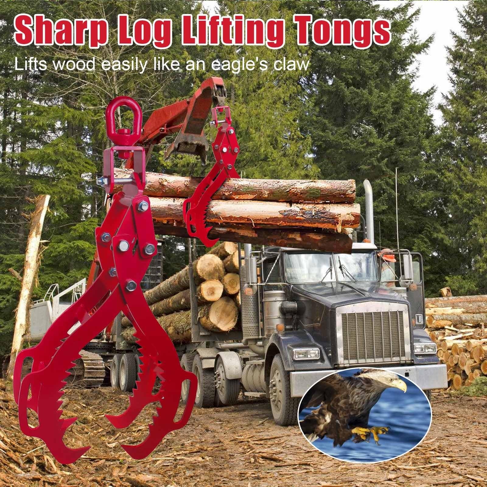 28″ Log Tongs, 4 Claw Lifting, Eagle Claws Design Grapple Heavy Duty, Loading…