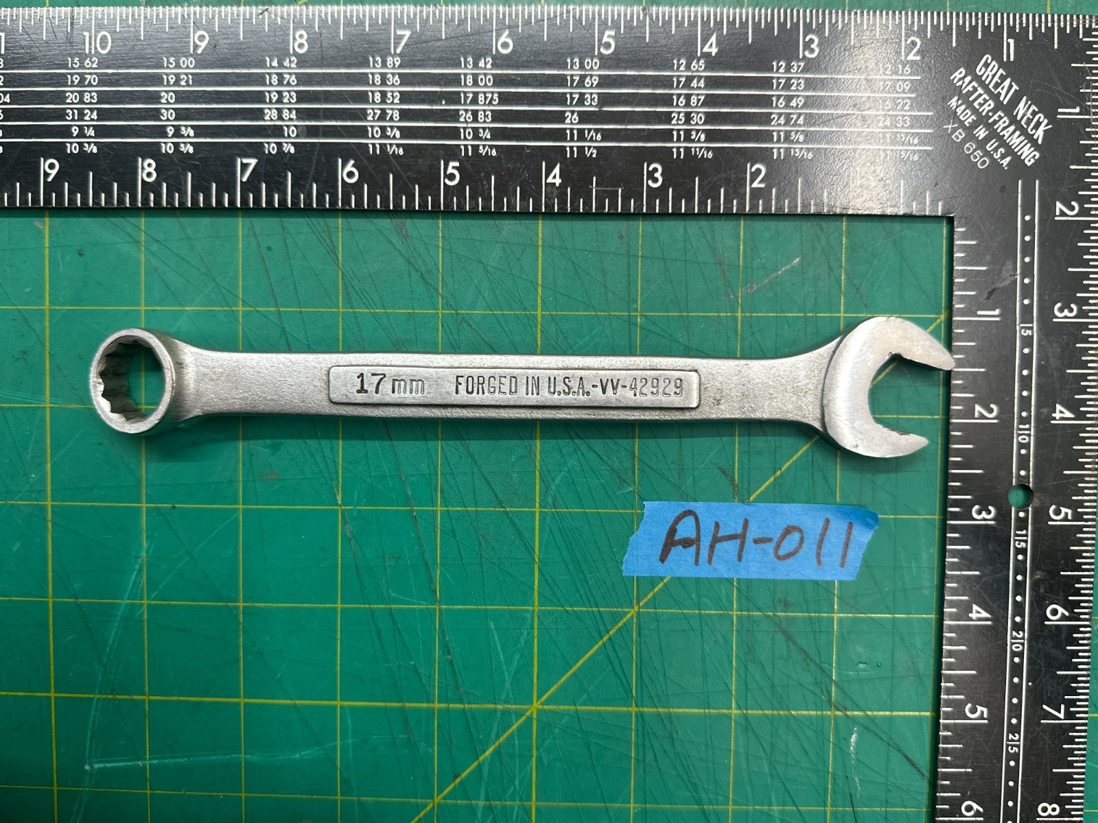 Vintage 8.5”Long Craftsman -VV- 42929 17mm Combination Wrench, Made in USA