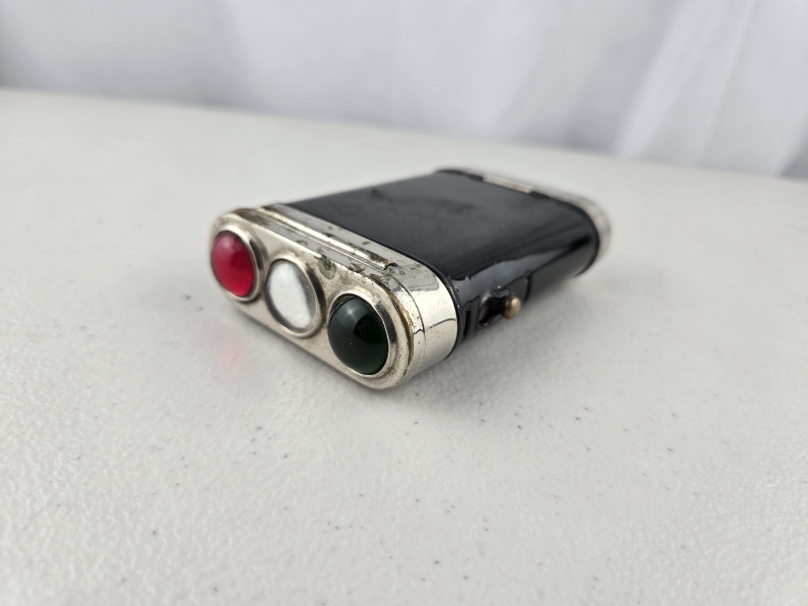 1930s Vintage 3 In 1 Red Green White Light Tin Flashlight Torch Germany Rare
