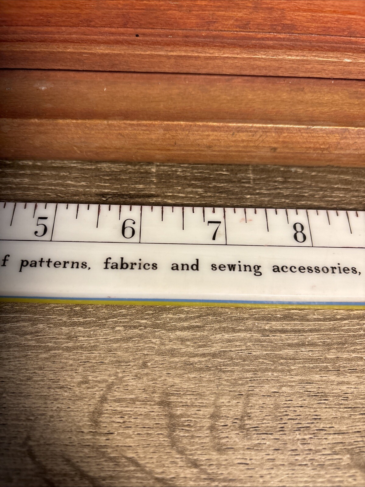 Vintage Wooden Ruler Westcott Foldable Woolworth’s 35″ Blue White Yellow B9