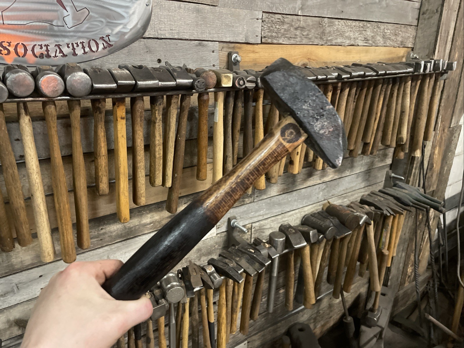 Blacksmiths Double Diagonal Peen Forging Hammer/ Hand Forged 4140 Steel 2 1/4 Lb