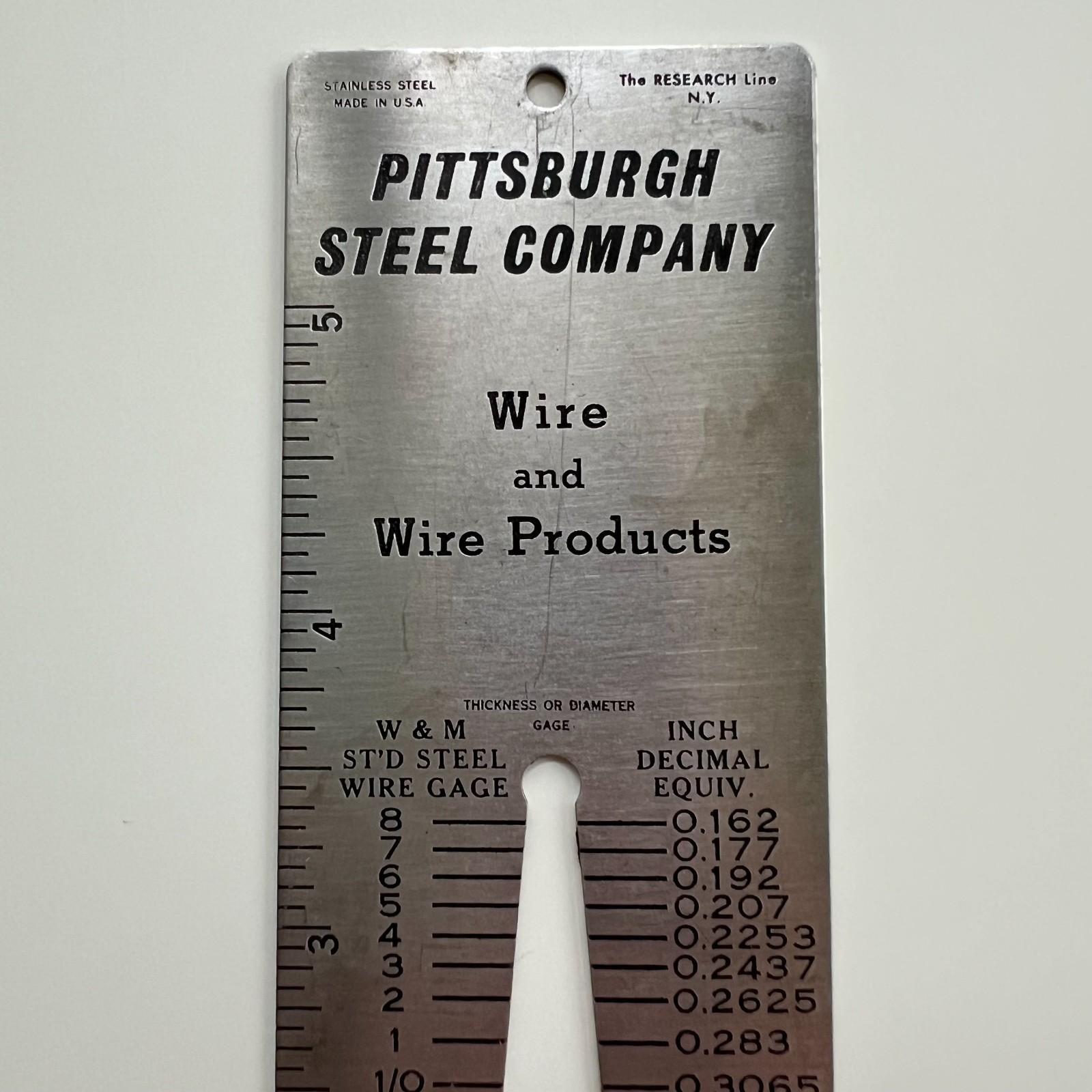 Vintage W&M Std Steel Wire Gage Pittsburgh Steel Co Stainless USA Tool