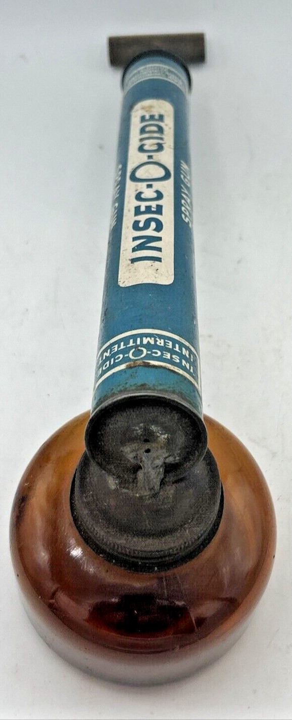 Vintage Insec-O-Cide Spray Gun Blue Universal Metal Products Co. USA Glass