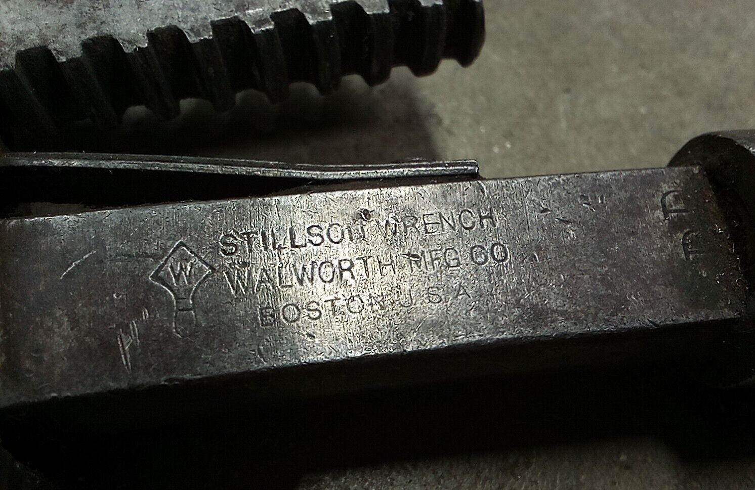 vintage 10″ Stillson pipe wrench Walworth Mfg. Co, Boston, MA