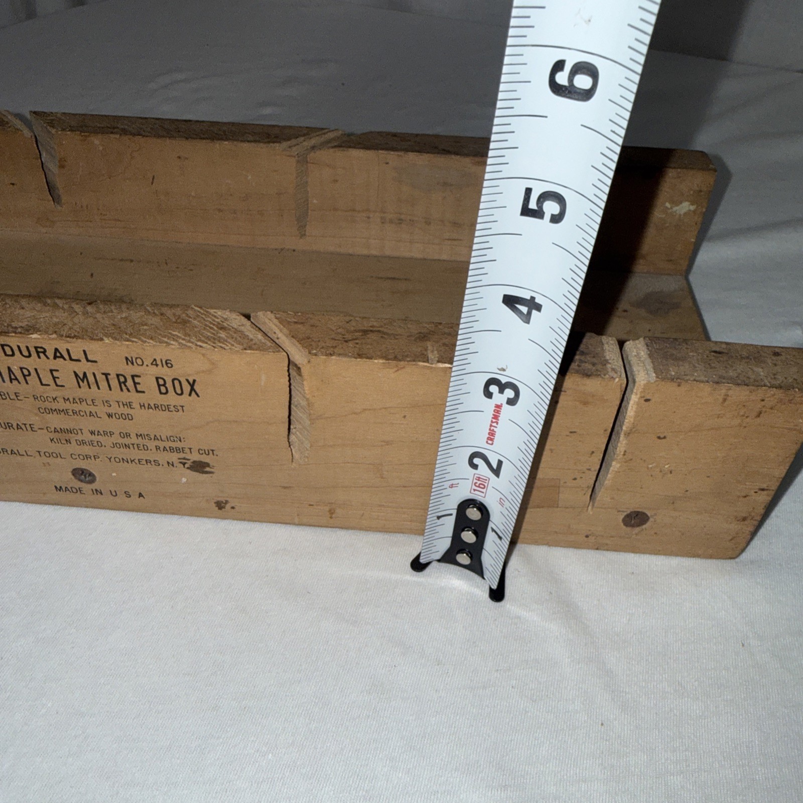 VTG Durall 416 Rock Maple Wood Mitre Box 16” Yonkers NY. EUC