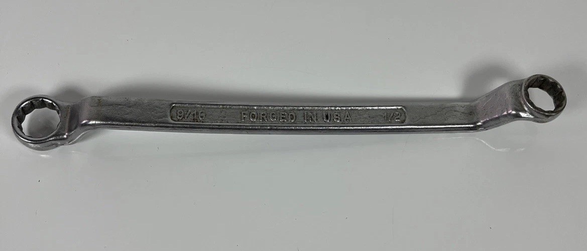 Forged Steel 9/16” X 1/2” Double Box End Wrench Vintage
