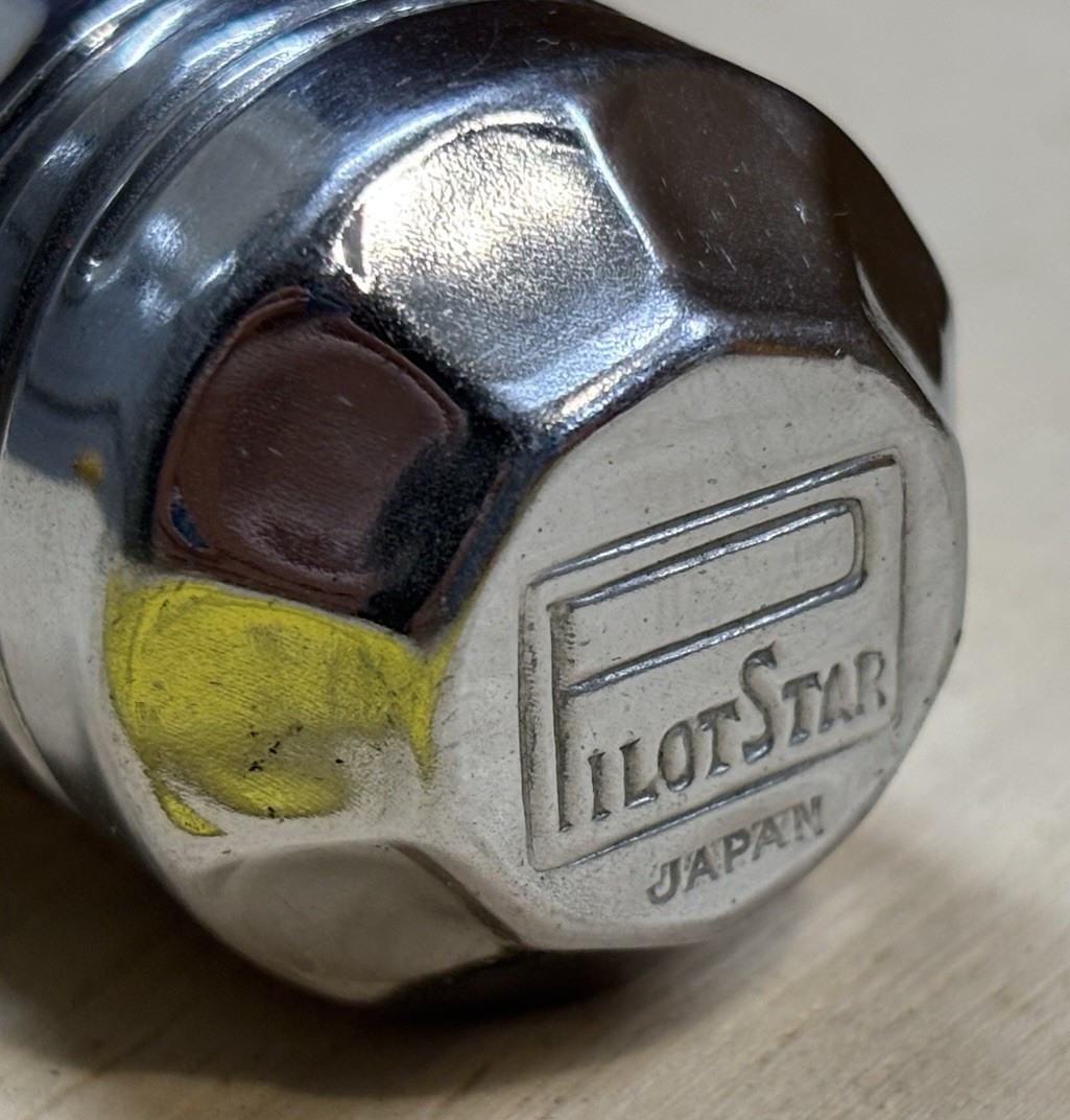 Vintage Pilot Star Japan Chrome Metal Flashlight Torch Art Deco MCM Style Untest