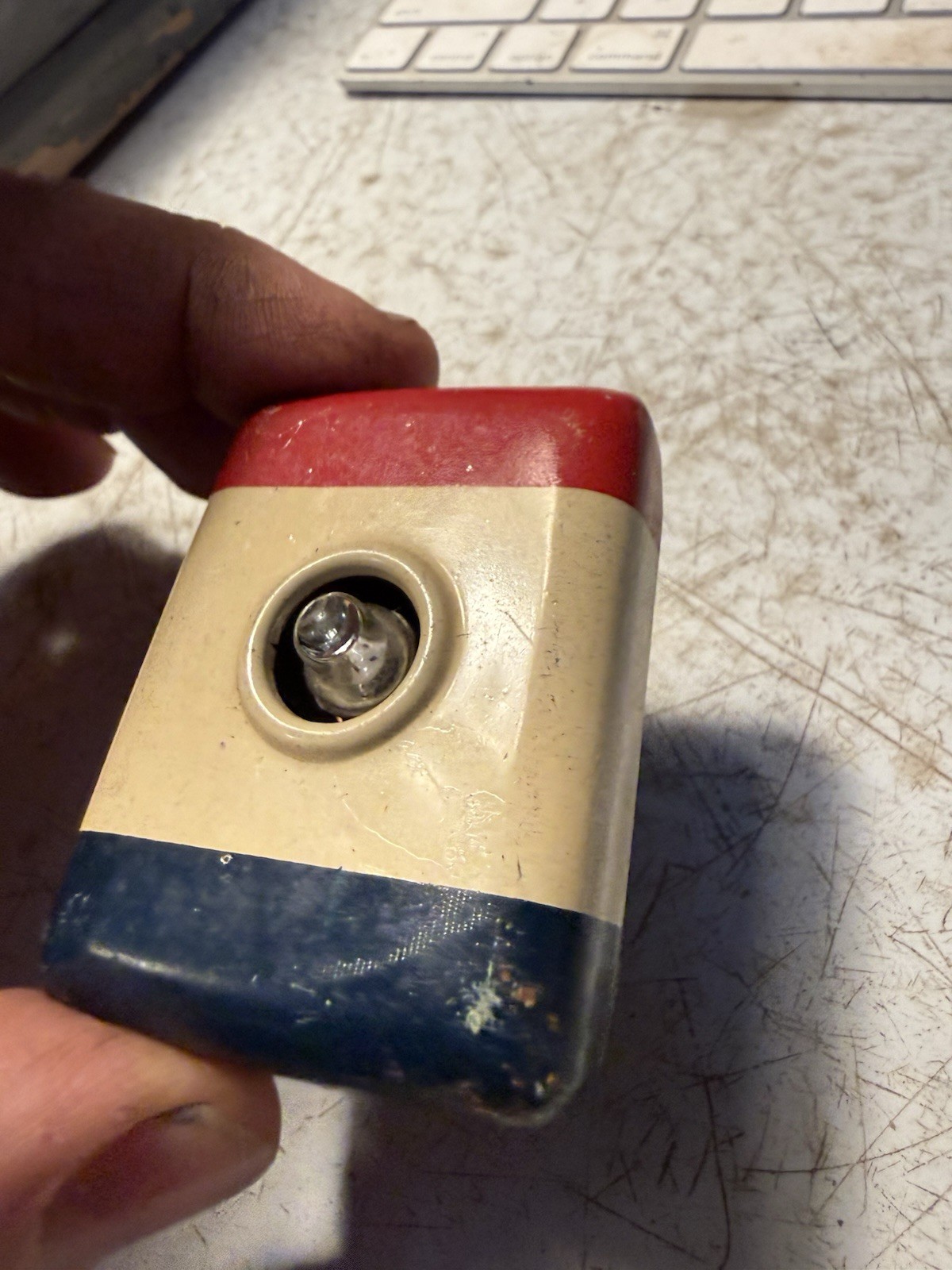 Vintage Rare Allbright Vest Pocket Flashlight Hunting Fishing Tin Metal Case USA