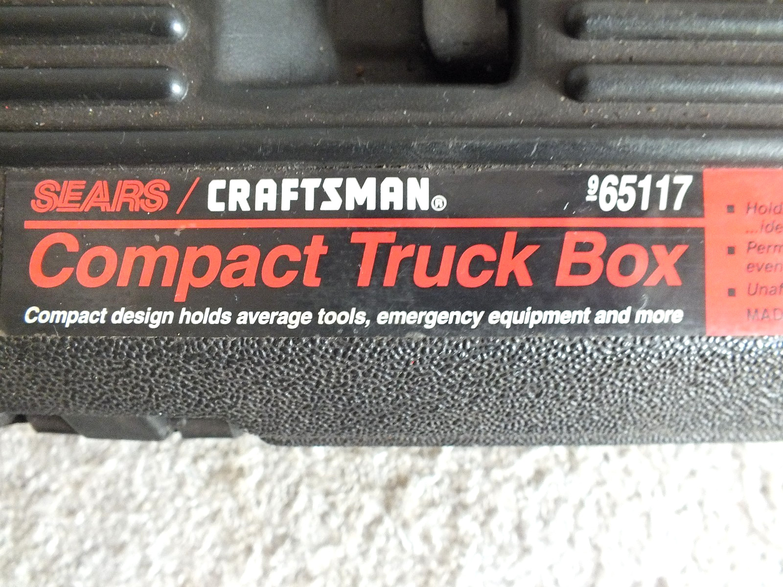CRAFTSMAN PERMANEX COMPACT TRUCK TOOLBOX CASE # 9-65117 MADE IN USA NICE CLEAN