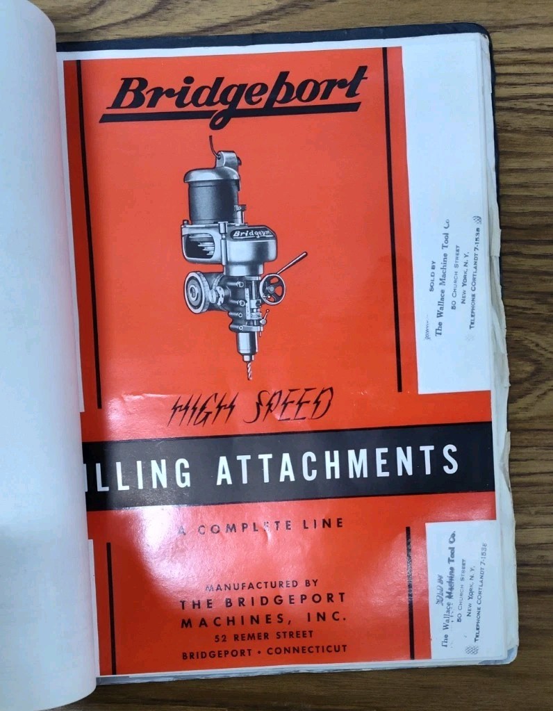 Wallace Industrial Machine Tool Supply Brochure Folder Bridgeport Vtg Catalog