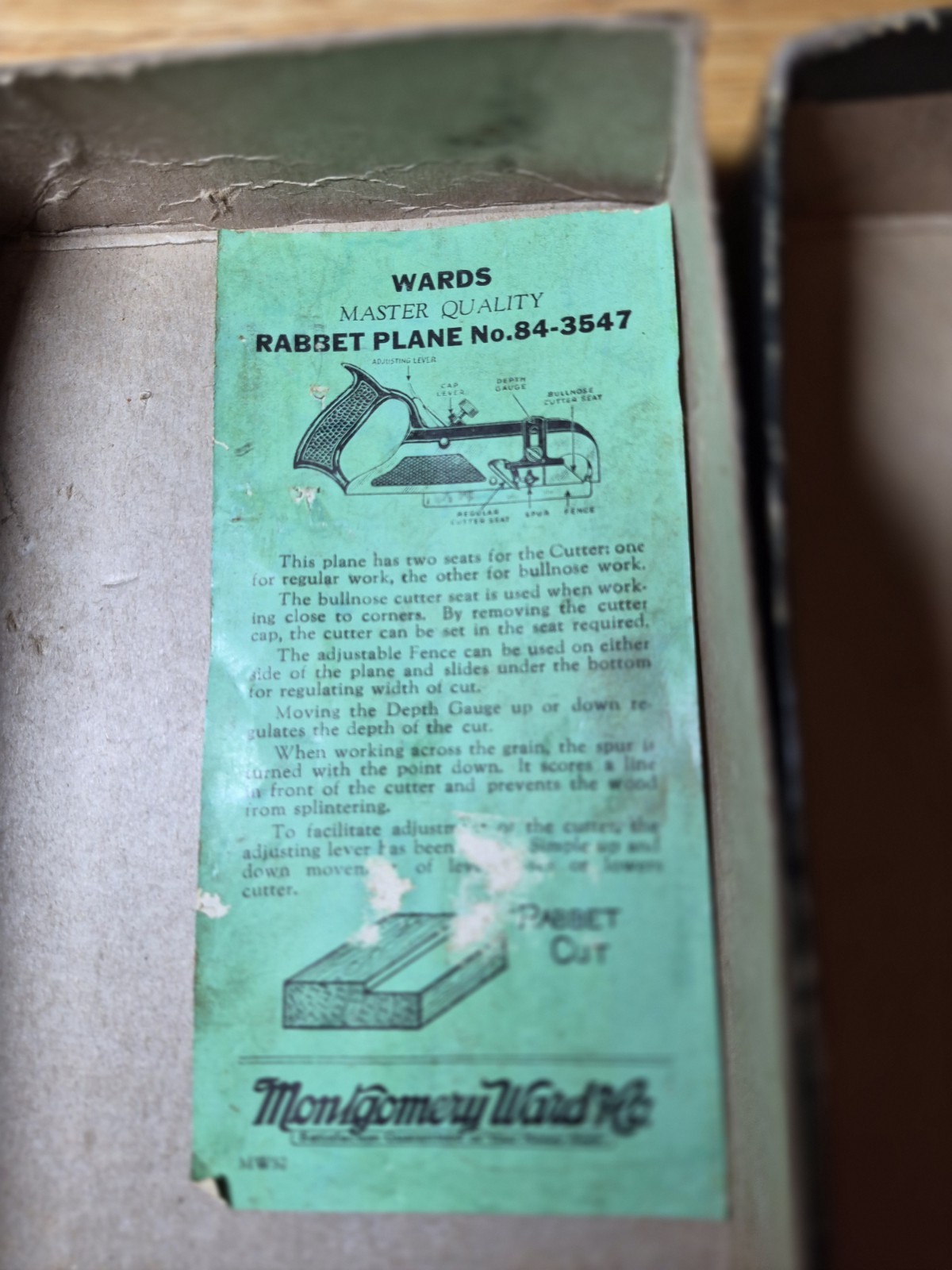 Stanley 78 OEM for Montgomery Ward Master Quality duplex/rabbet plane #84-3547