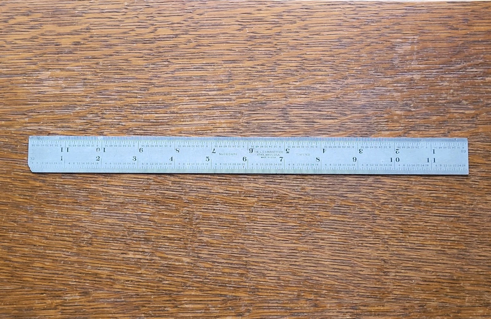 Vintage L. S. Starrett No. 22 59° Drill Point Angle w/No. C604RE 12″ Rule USA