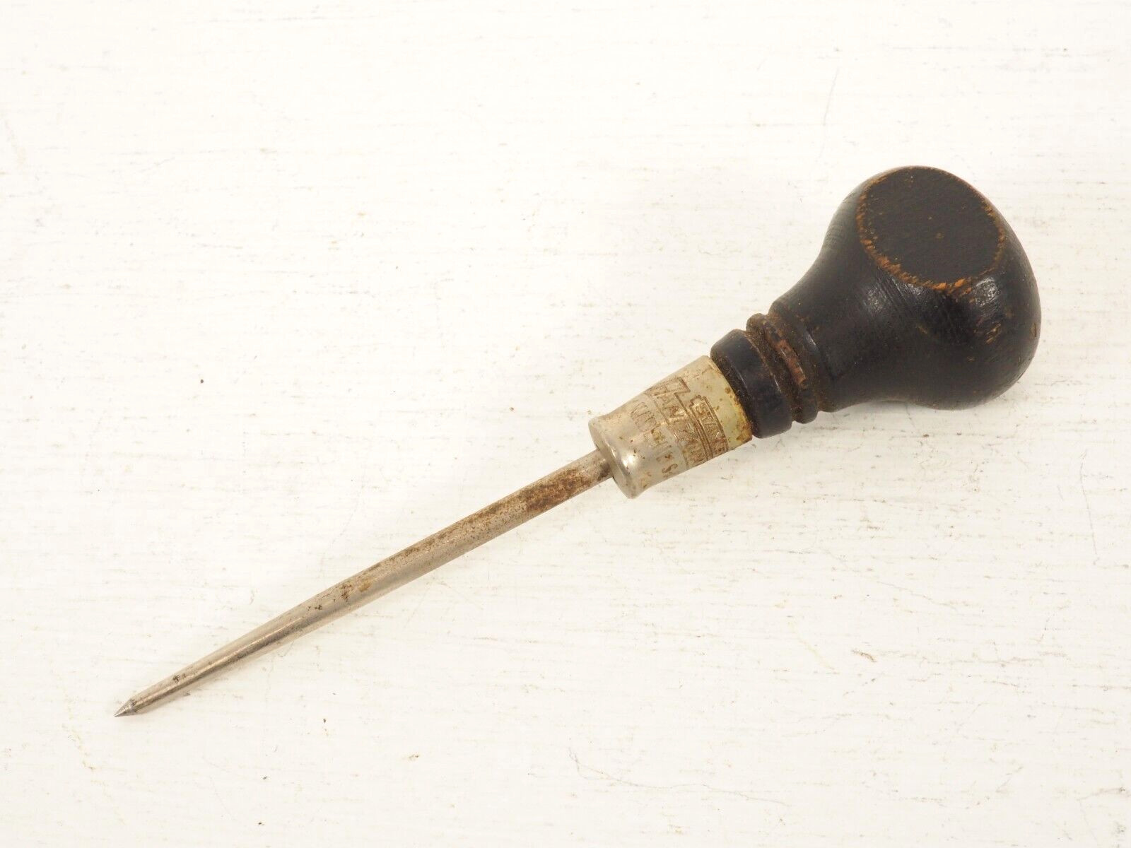 Stanley Handyman Vintage H1202 Awl Black Wood Handle USA