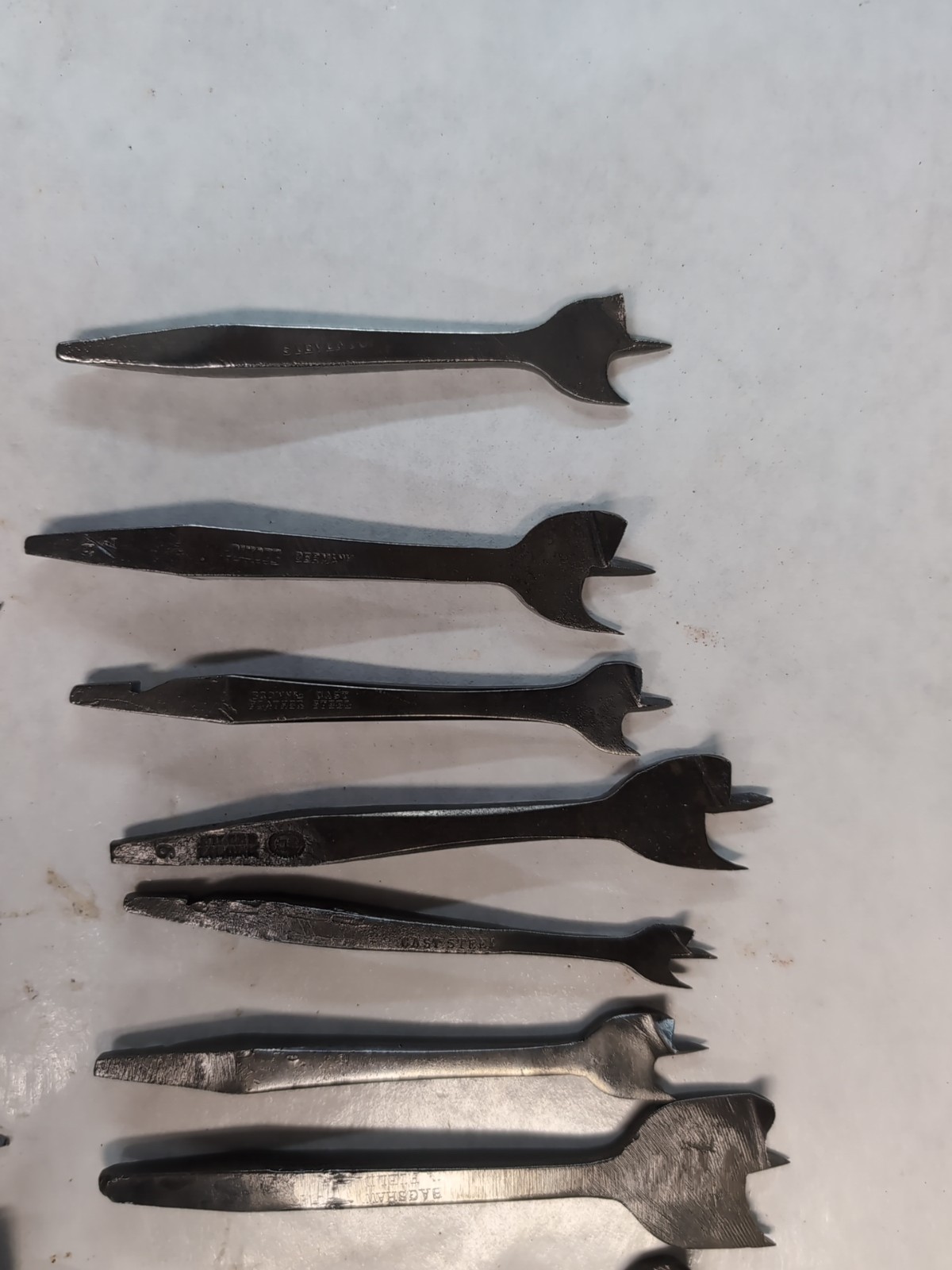 Graduated Center Point Brace Drill Bits Batwing Bat Wing Hand Forged Tool