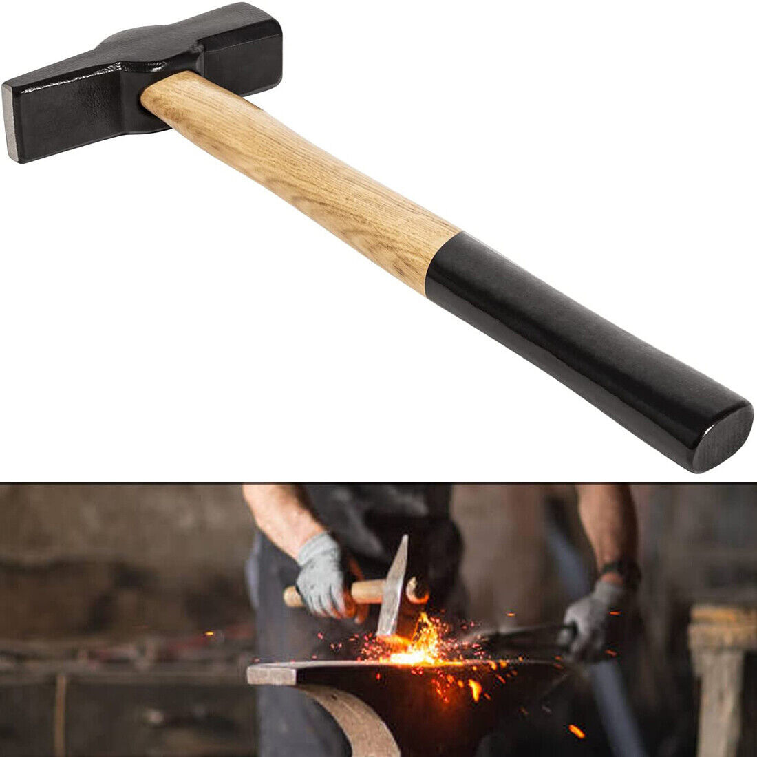 Blacksmiths’ Hammer 0000811-1500 for Knife Making Forge Tongs Vise Anvil Tools