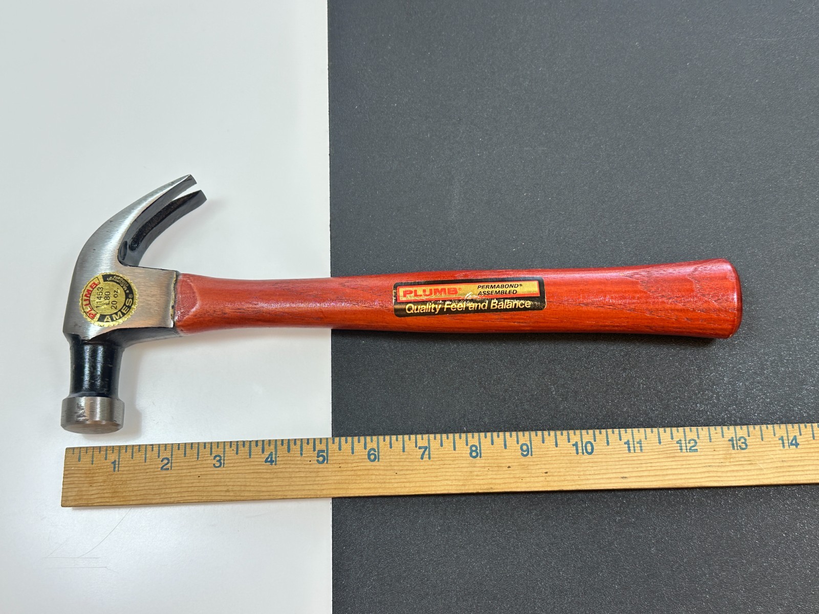🇺🇸 PLUMB Tools USA 11453 20oz. AMES Framing Permabond Claw Hammer, NOS NEW
